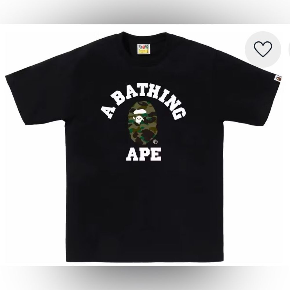 BAPE 1st Camo College Tee black/green‎ Large NWT in packaging